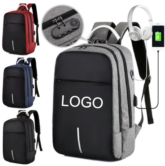 RTS Custom Logo Waterproof Backpack Bag Usb Charger Men Business 15.6 Inches Laptop Backpack With Coded Lock