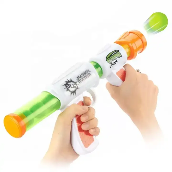 2 In 1 Space Flying Saucer Soft Bullet Air Soft Bullets Shooting Gun 2 Players Fighting Outdoor Toys For Kids