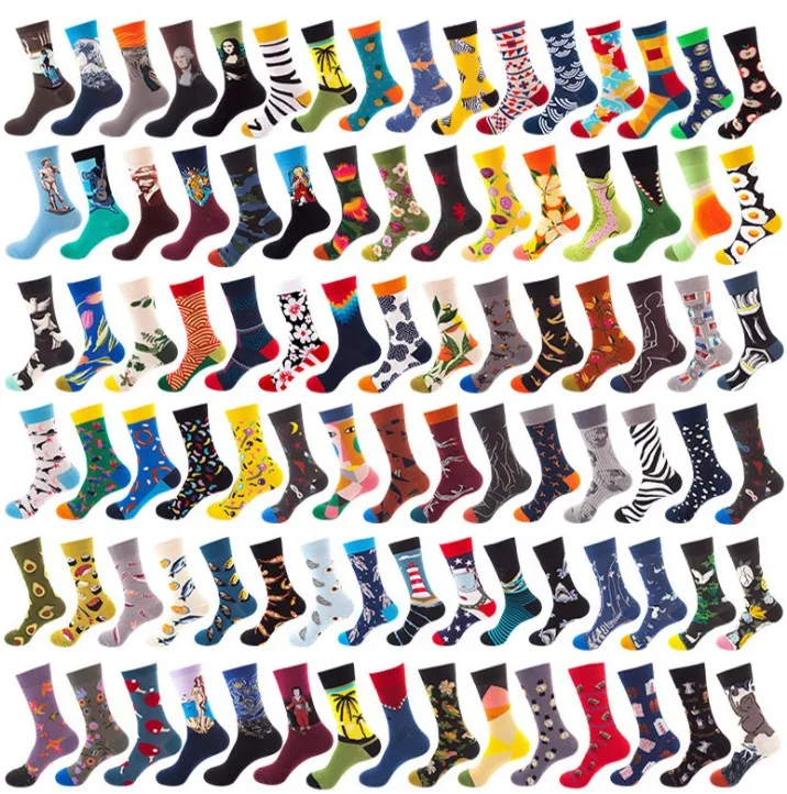  Yueli China design Cheap wholesale custom cotton crew colorful dress funny unisex happy socks fashion