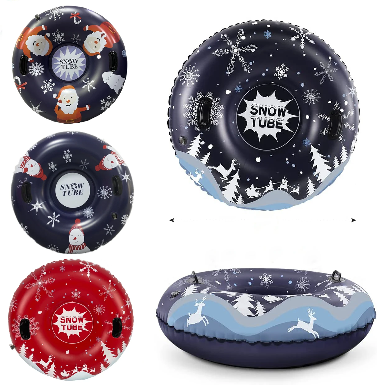 Heavy Duty Pvc Inflatable Snow Tube Durable Sled Snow Toys For Winter Outdoor Sledding Sports Fun Winter Fun Snow Tube