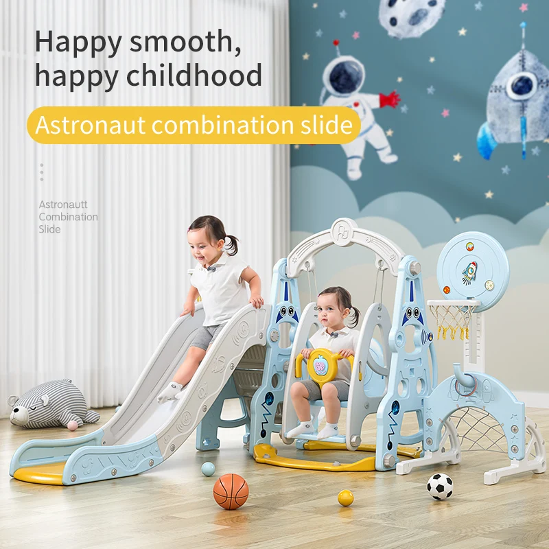 New Arrivals HDPE Astronaut Indoor Baby Plastic Seat Toys Child Swing and slide