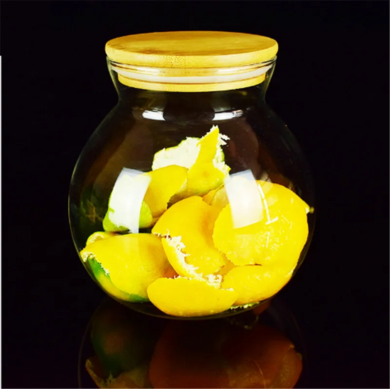 Handblown Borosilicate Glass Jars Transparent Round Cork Sealed