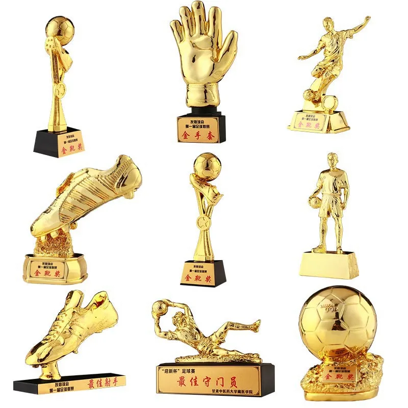 Cheap New Design Resin Trophy 2023 Personality Custom Resin Soccer Trophy Factory Golden Boot Football Winner Cup Trophy
