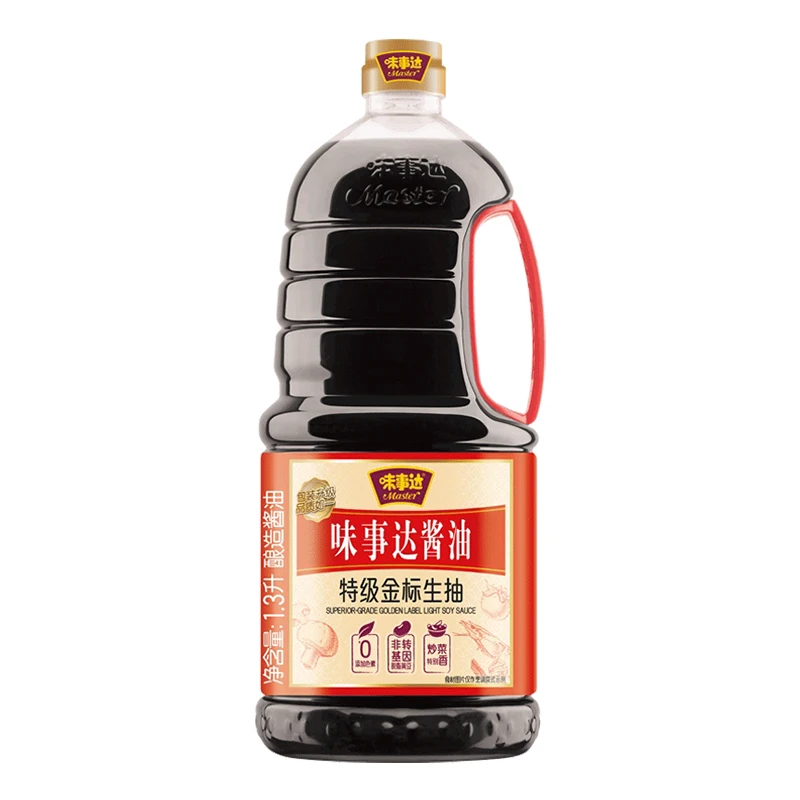 Мастер золотой знак превосходный соевый соус пластиковая бутылка 1.3L 44oz Китайская кулинария
