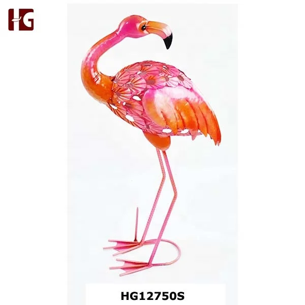 Flamingo Garden Statues Sculptures Metal Birds Yard Art Outdoor Statue