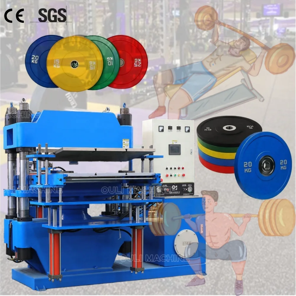 Factory Sale Rubber Vulcanizing Press Machine, Rubber Barbell Bumper Weight Plate Hydraulic Press Vulcanizer Making Machinery