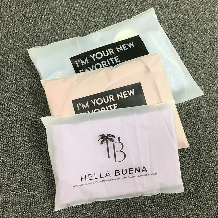 Custom Matte Frosted Packing Cornstarch Self Adhesive Seal Opp eva cpe Plastic Matte Pe Self-Adhesive Packaging Bags