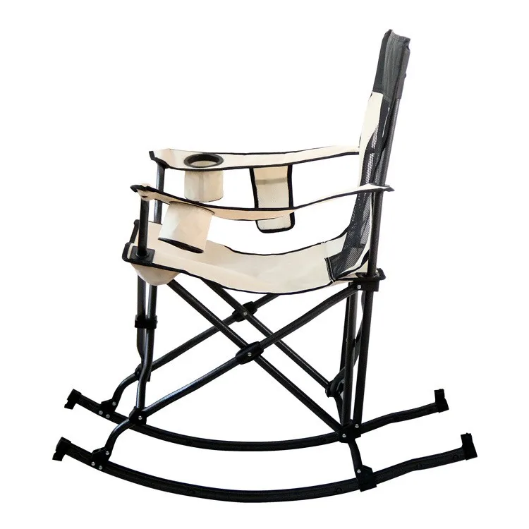 Made In China Custom Outdoor Portable Folding Camping Rocking Chair With Armrests
