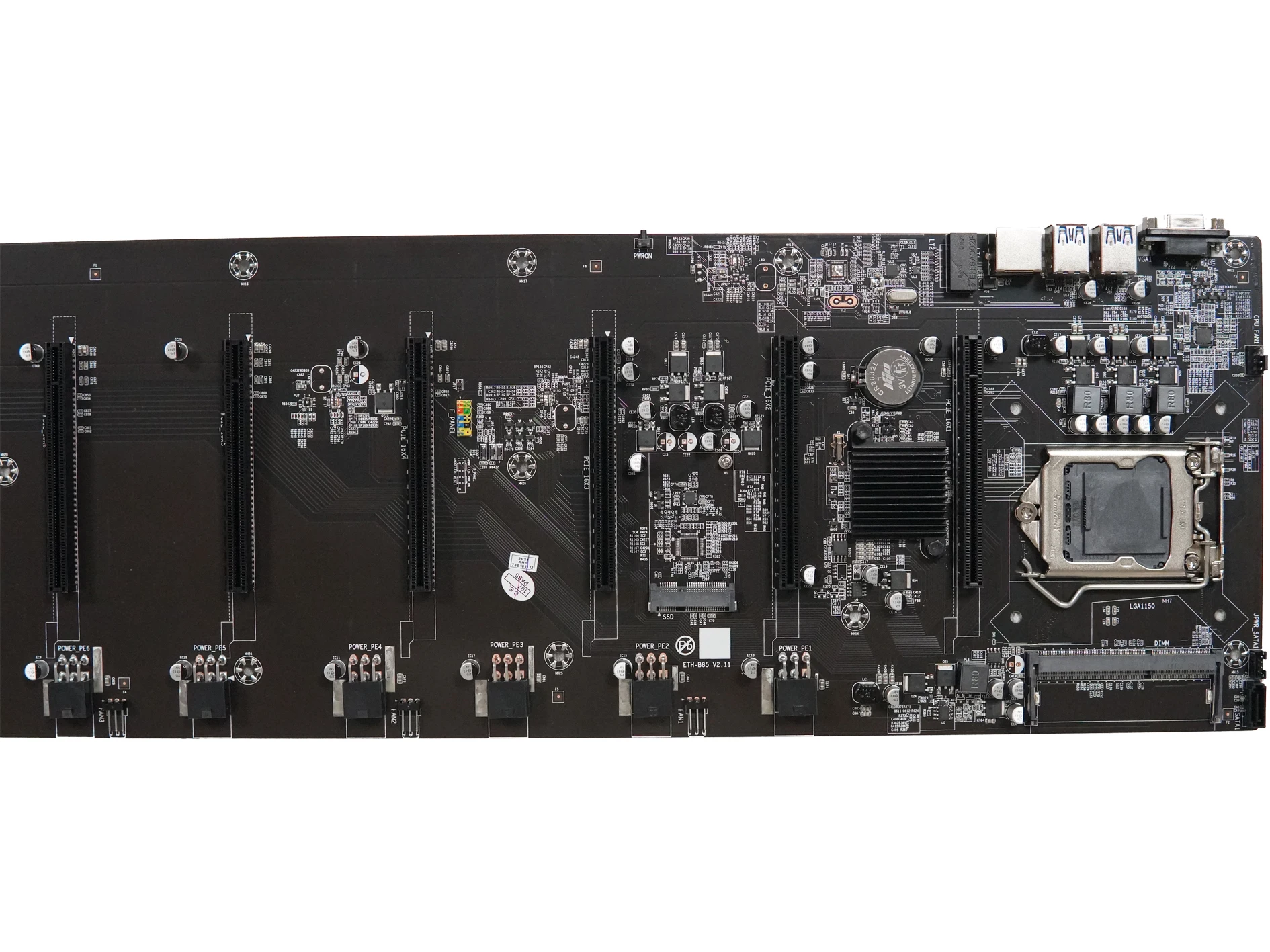 Mining Machine Motherboard ETH-B85 BTC graphic card 8 GPU mainboard LGA1150 slot 65mm