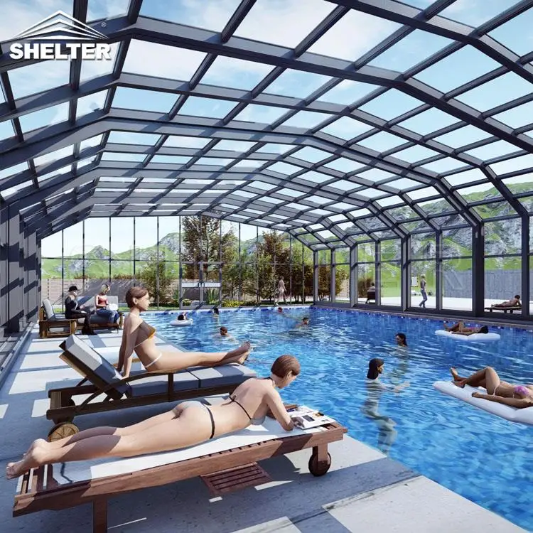High Line Pool Enclosure, Large Retractable Roof for Swimming Pools and Waterparks