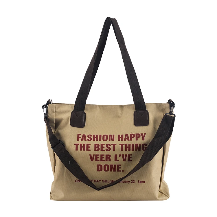 Wholesale Fashion Canvas Messenger Bag Canvas Letter Portable Tote Bag High Capacity Tote Handbag for Women