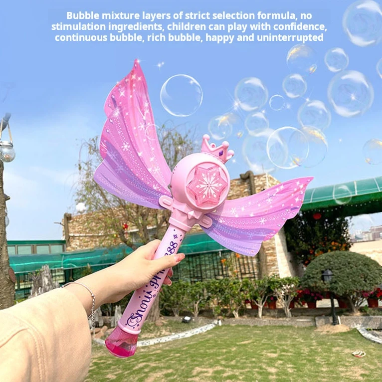 Syh91 Kids Trending Automatic Wand Children Cartoon Music Light Bubble Wand Bubble Machine Toys Plastic Novelty Bubble Wands