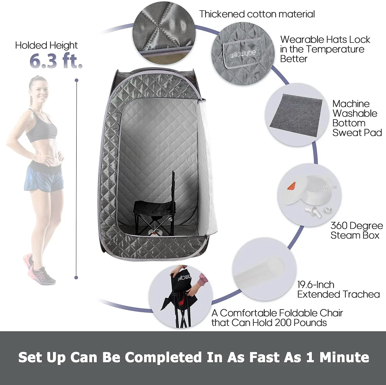 Beauty Product Portable Steam Sauna Foldable Sauna Chair Sauna Suit Cellulite Machine Lipocavitation Slimming Machine 100PCS