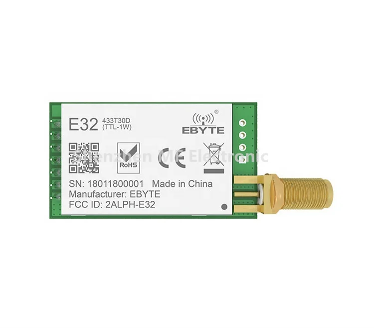Smart E32-433T30D 433 mhz 433mhz RF Transmitter and Receiver Module SX1276/SX1278 30dBm UART SMA-K For Electricity Monitor