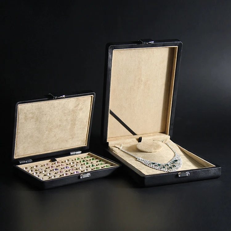 Odm Custom Design Big Large Key Lock Leather Velvet Suede Jewelry Necklace Gift Packaging Box