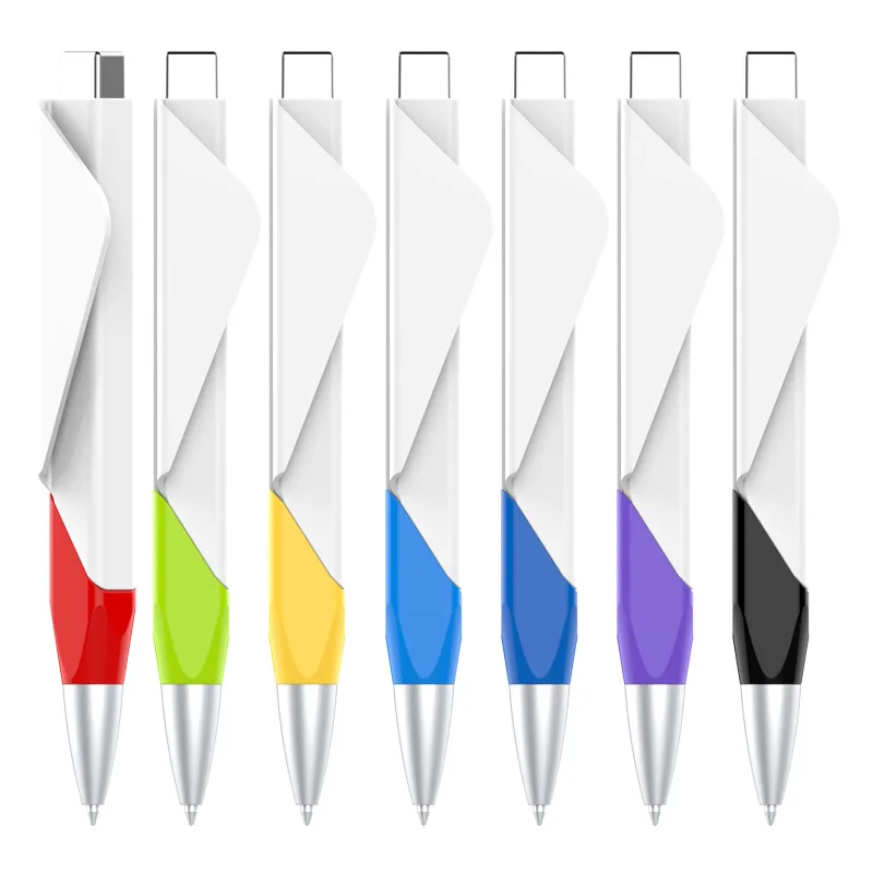 Best square logo pen customized pens with QR code fancy ball pen