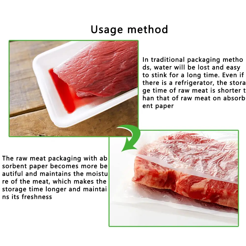 Eco-friendly Disposable Food Absorbent Food Pad Environmental Products for Meat Fish Poultry