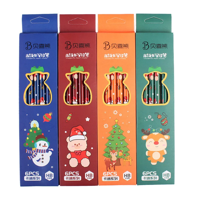 Kids School Festival Christmas Gift Set Pencil Sketch Pen Bear with Wooden Pencil 2B & HB Hardness for Festive Writing