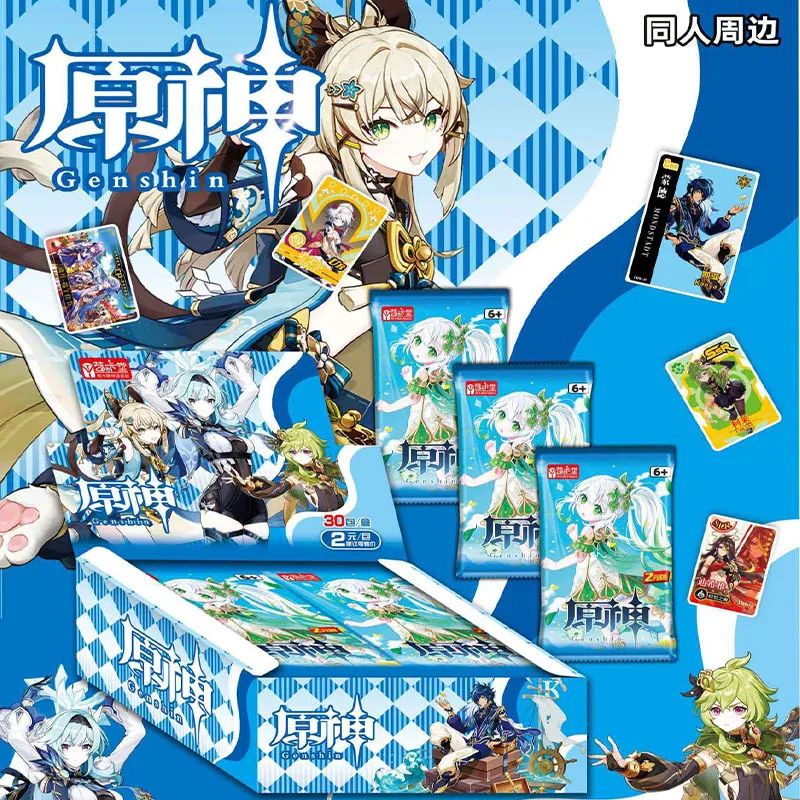Original Genshin Impact TCG Cards Anime Game Collection Cards Booster Box Rare SSR Surrounding Table Toys For Kids Gift