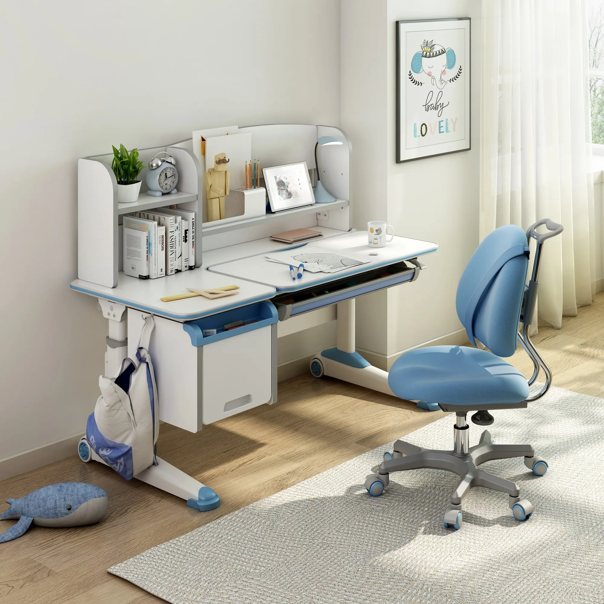 
Sihoo professional study desk and chair for student and baby furniture for learning adjustable writing study kid desk table 