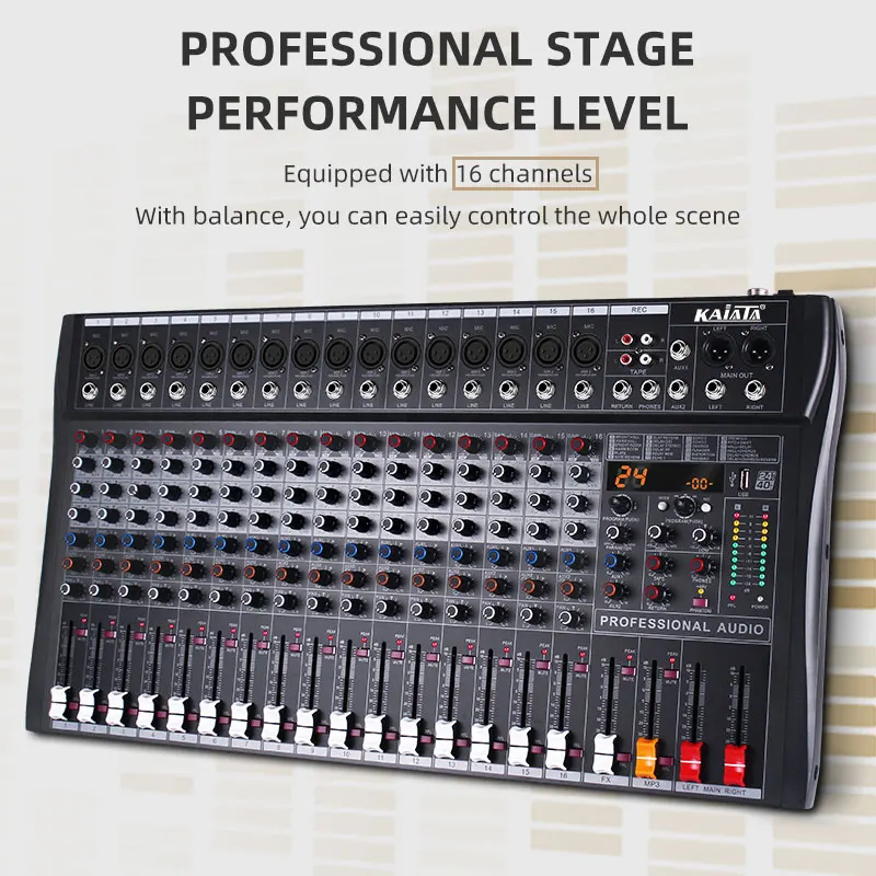 RX16 -A Professional best digital audio mixer sound 16 channel studio recording audio mixing console