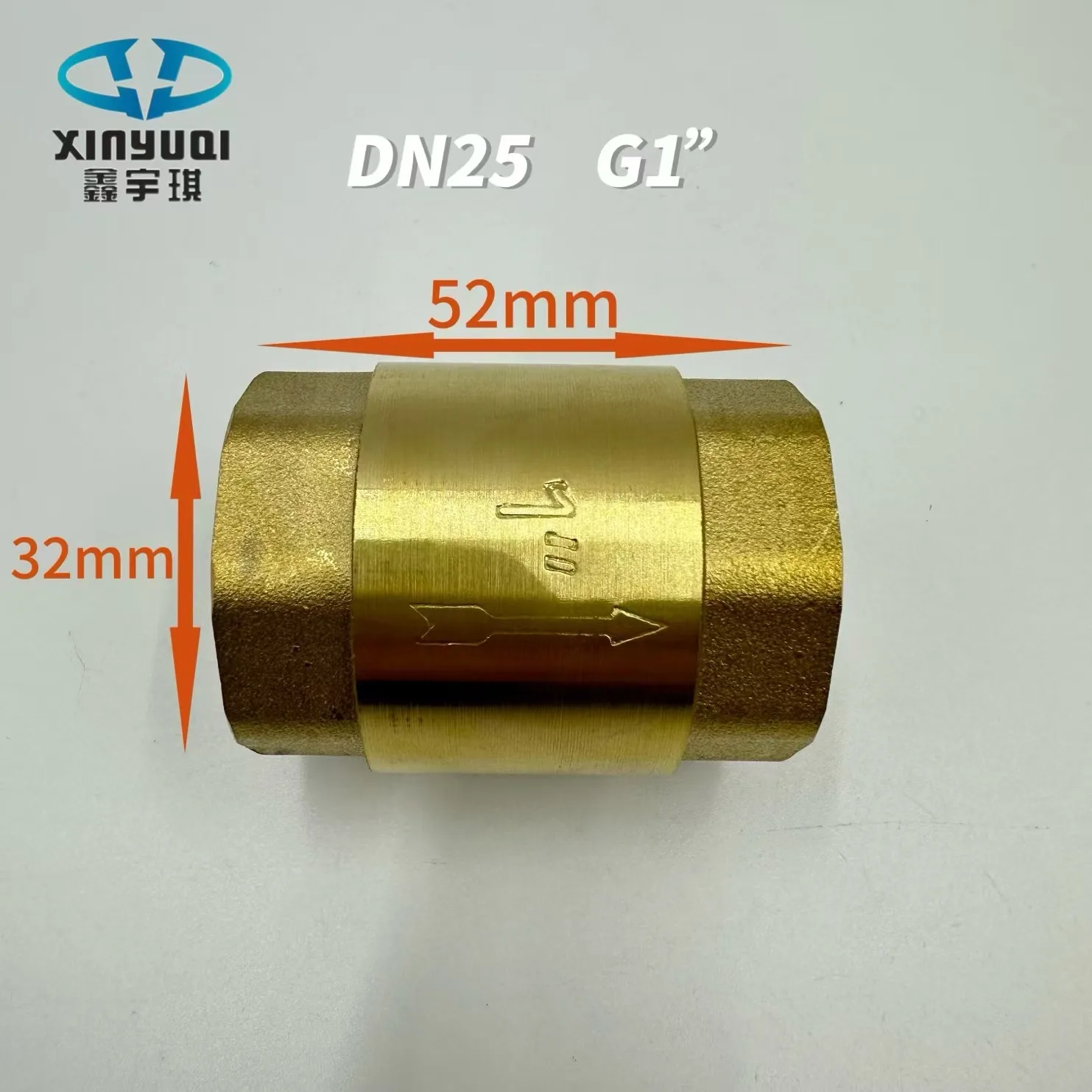 Vertical Brass Check Valve Spring Thickened Material Spring Check Valve Check Valve 1/2-1.5 inch High Pressure Anti-Backflow