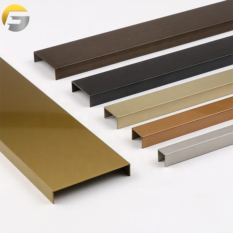 CL0084 Decorative Profiles Hotel Wall 316 Bronze Pvd Color Coated Decorative 201 Stainless Steel Metal Wall Edge Trim Strips
