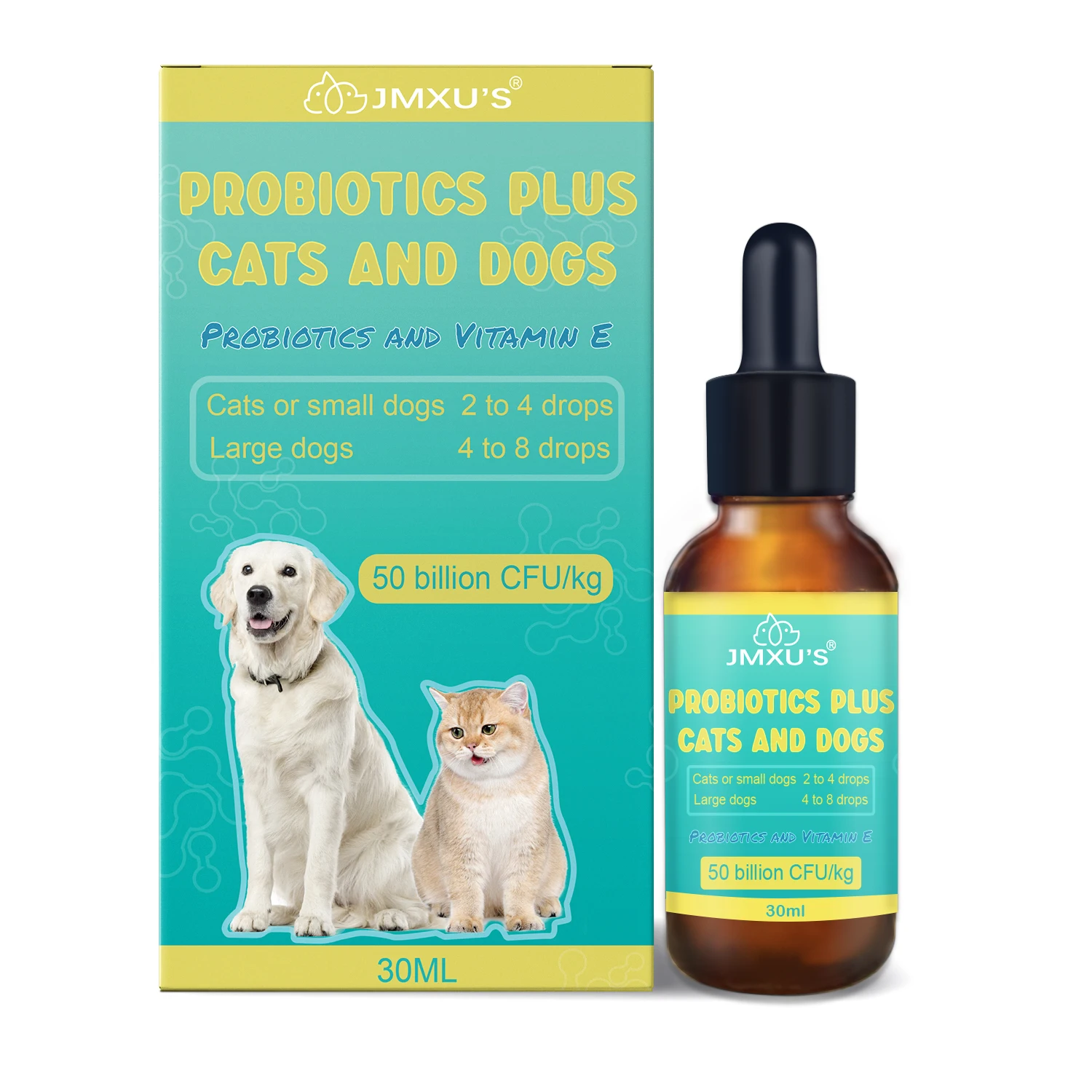 Dog&Cat Probiotics and Digestive Enzymes, Probiotics Liquid for Pets, Probiotics for Pet Digestive Health, Wholesale Customized