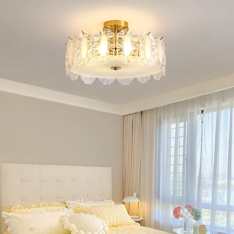 European Style Luxury Crystal Lamp Simple French Light Luxury Living Room Bedroom Ceiling Decoration Crystal Chandelier
