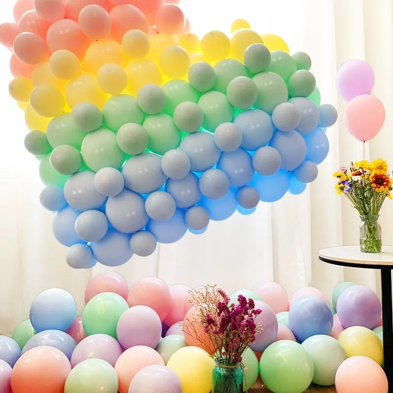 Factory direct sales balloon chain sleeve decoration wedding 10 inch macarons birthday party latex balloon wholesale