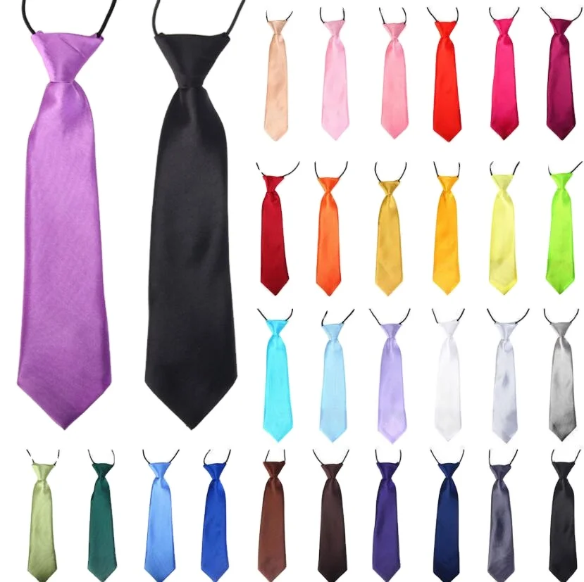2024 SDS производители оптом однотонные монохромные короткие милые галстуки из полиэстера для детей и дочерей повседневное использование