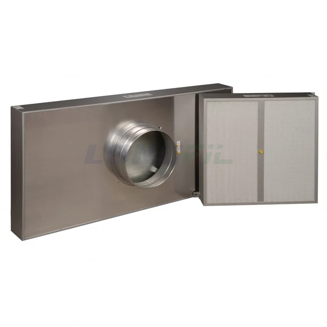 Adjustable And Fixed Diffusion Disk Hot Melt Ducted Ceiling Air Filter Module HEPA H13 H14 With DOP Sample Port