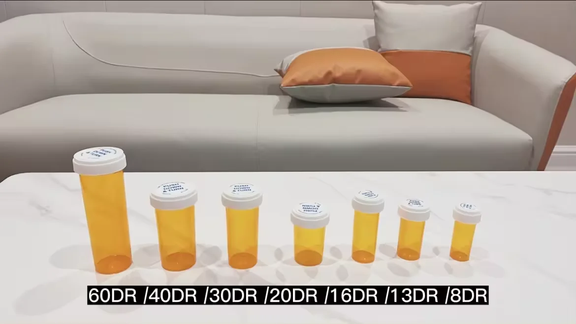 Wholesale Portable Customizable 8 13 16 20 DR Sealed Plastic Bottles With Child Resistance Lid Amber PP Bottles