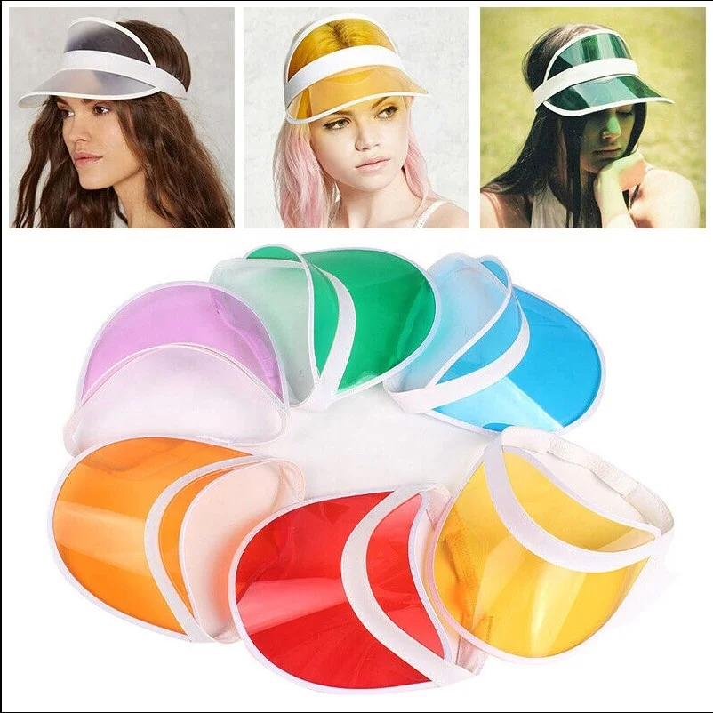 Promotion Cheap Colour Customized Plastic Sun Visor/Cap/Hat,PVC plastic sun visor for UV protection