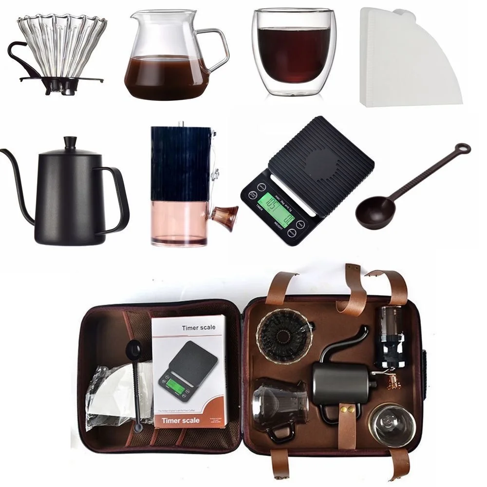 Coffee accessories home camping coffee travel sets coffee machine pot sets gift set Packaging