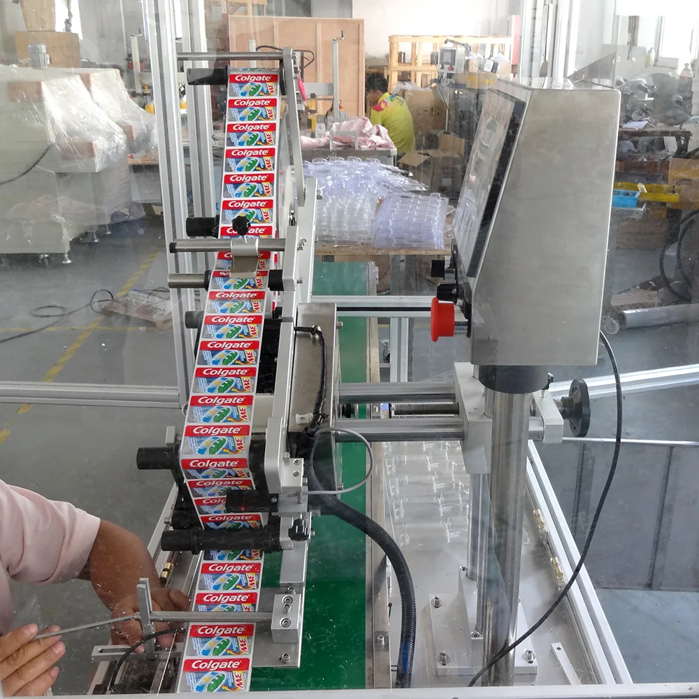 Automatic red wine tax stamp security label applicator beverage top side seal labeling machine