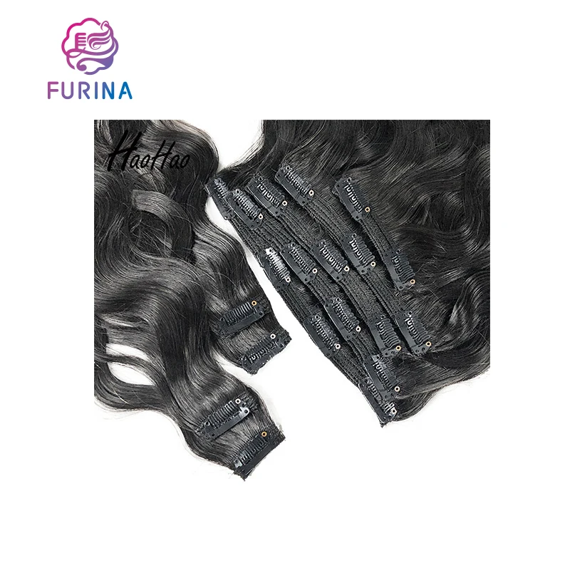 High quality natural wave 100% remy raw hair cuticle aligned human hair clips in hair extension for women