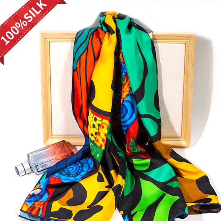 Elegent Ladies Cape Printed Shawl Manufacturing Imitated Silk Big Cotton Voile Fabric For Long Scarf Printed For Women Stylish