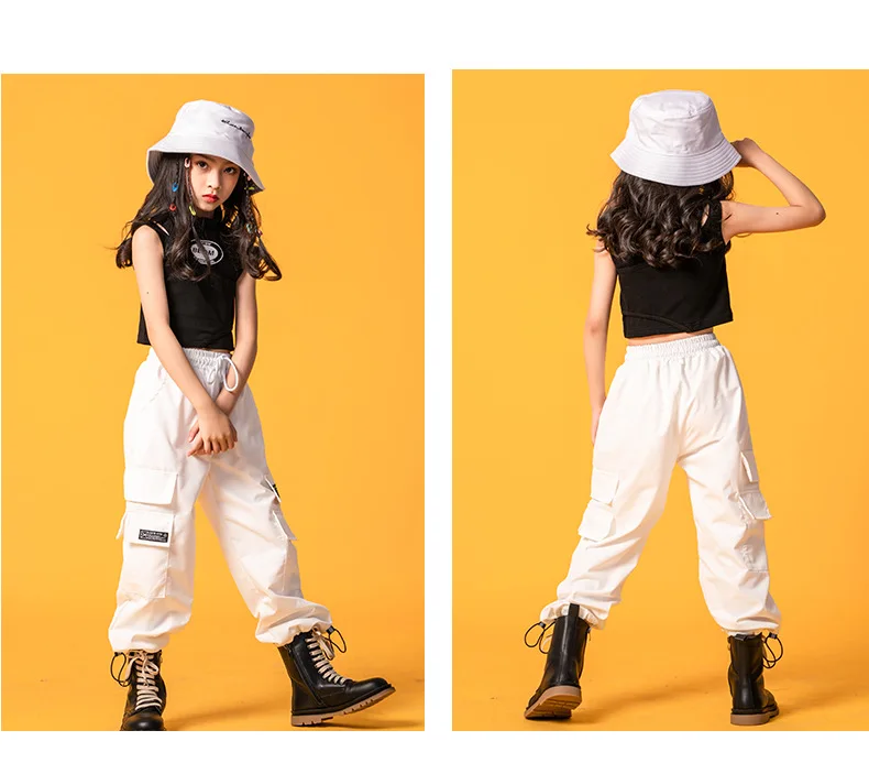 Kids Ballroom Dancing Clothes Hip Hop Costumes for Girls Boys Dance Wear  Sleeveless T Shirt Pants Jazz Dancewear