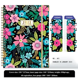 Hot Selling New 2023 English Notebook Notepad A5 Coil Planning Work Movement Clock In Schedule Book With Ladder Index