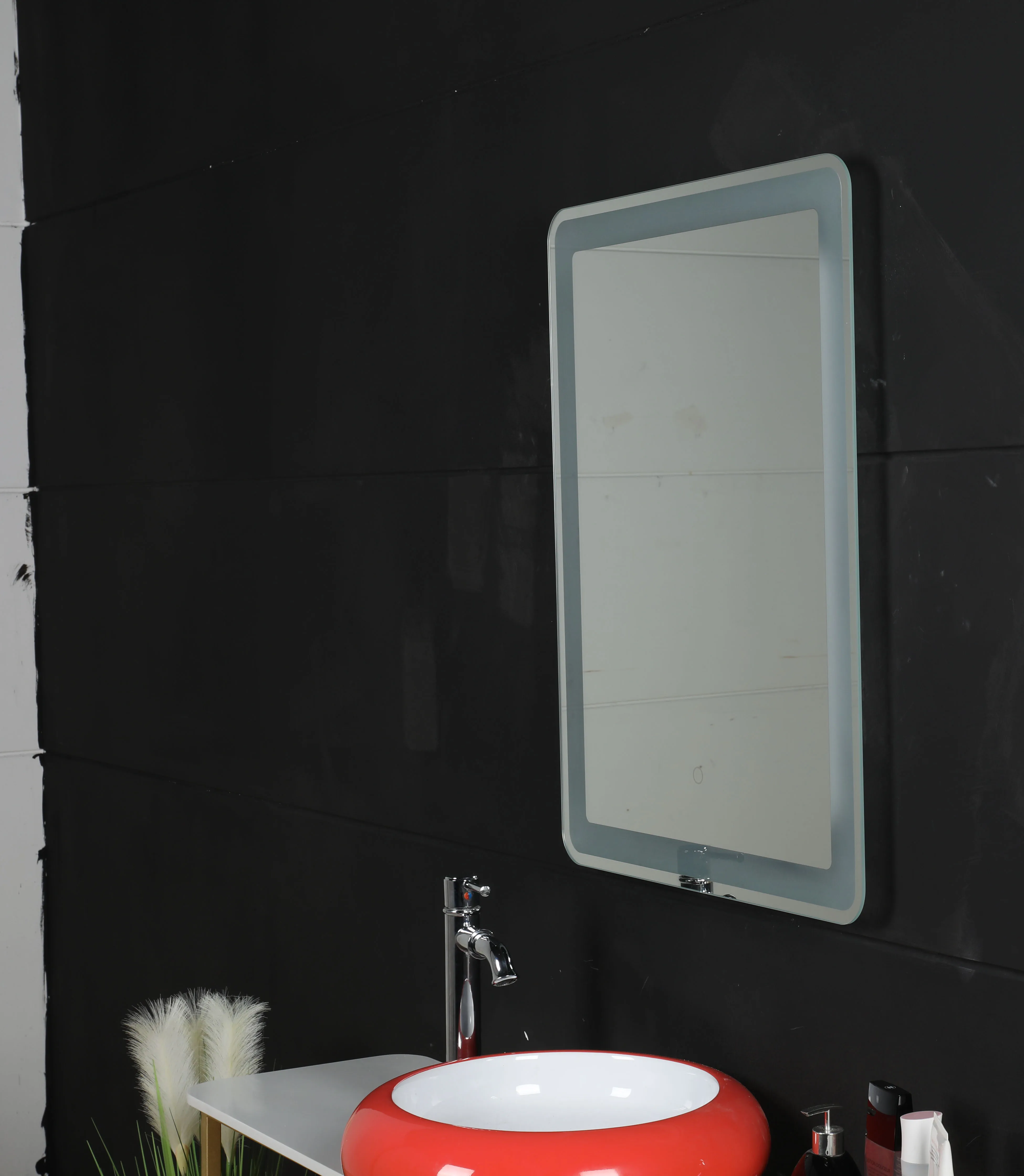 2020 Rectangle Shape UL List  Wall Mounted LED lighted Touch Screen Vanity Bathroom Mirror With On/Off Switch