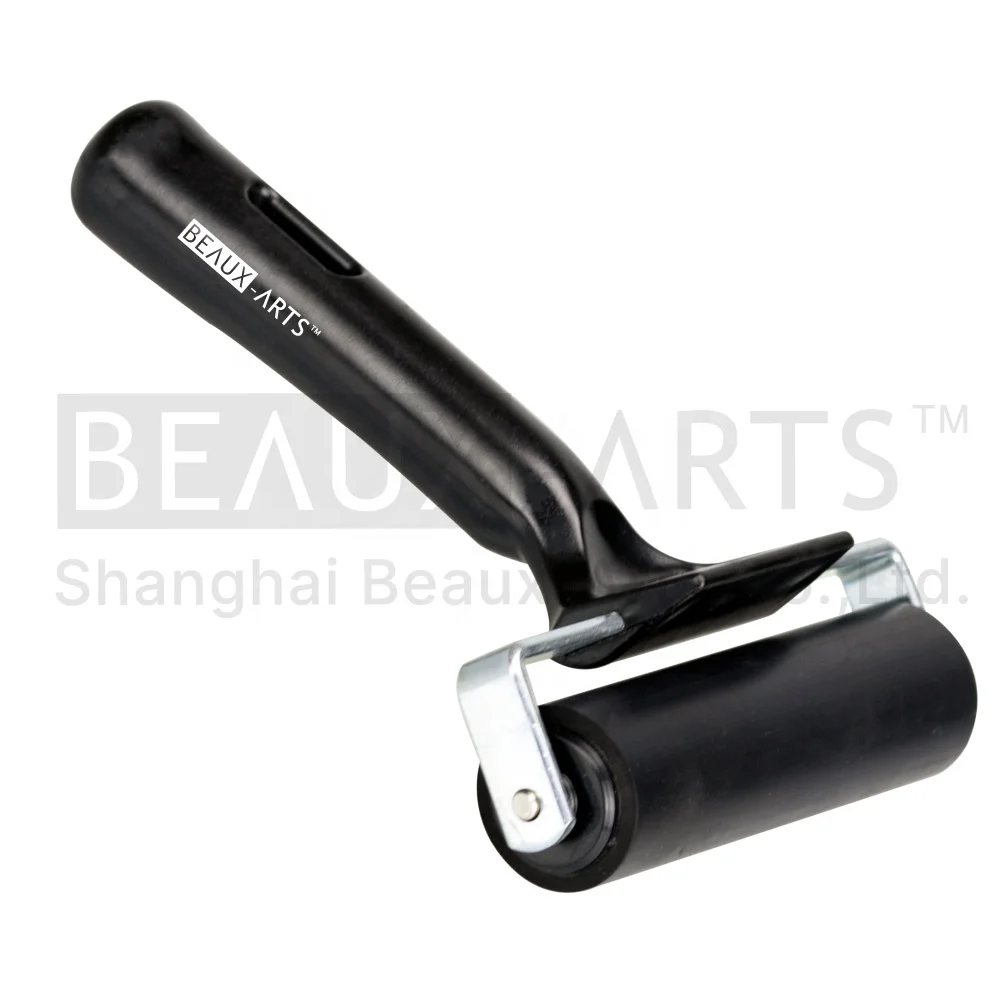 Deluxe Black Hard Rubber Brayer Roller for Inking Blocks