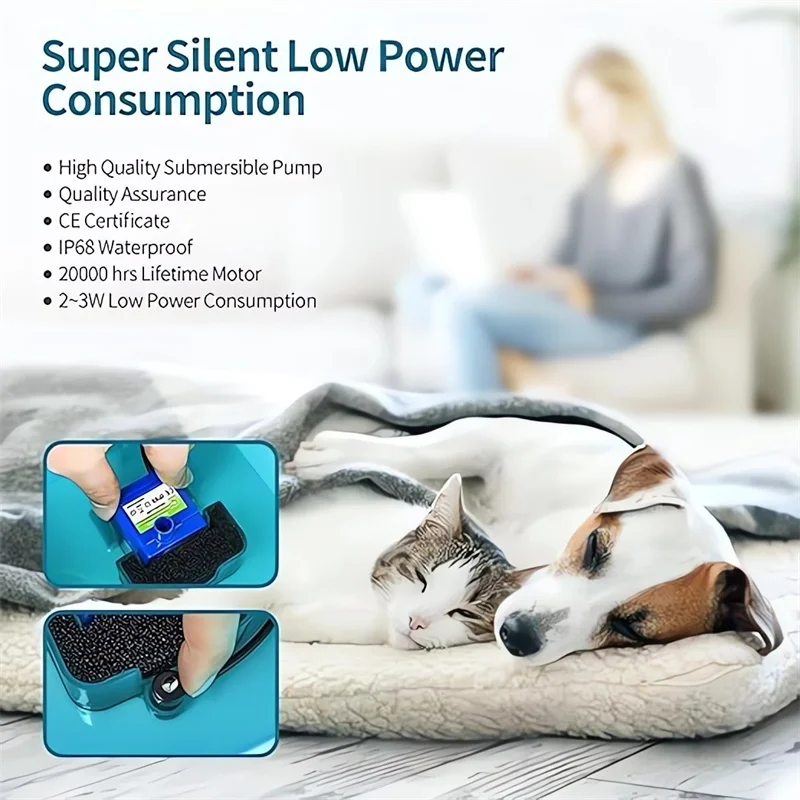 Buy Cat Water Fountain Smart Pet Fountain Water Dispenser Automatic Circulation Filter Cat Fountain 2L