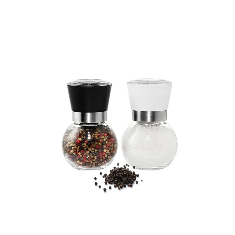 Cheap Stocked Round Glass Salt and Pepper Grinder With Adjustable Coarseness