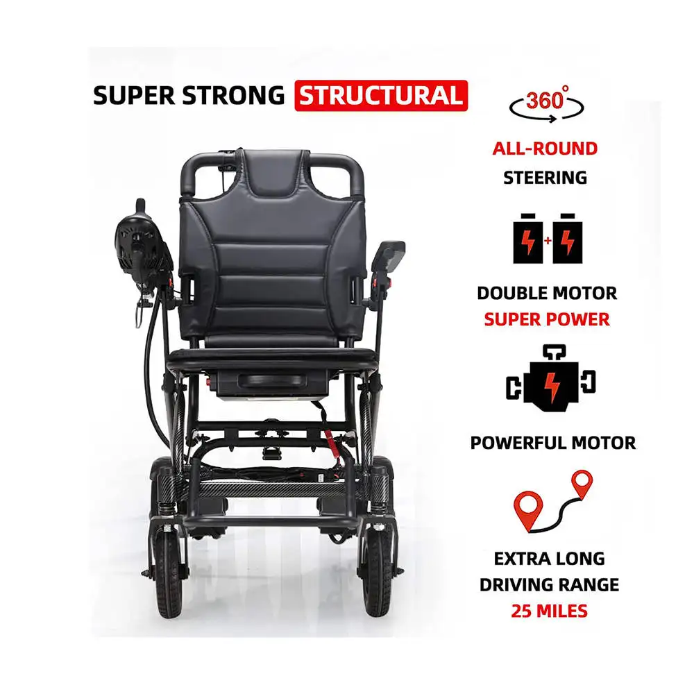 High Quality Cheap Price Aluminium Foldable Electric Wheelchair Motorized Power Wheelchairs for Elderly People
