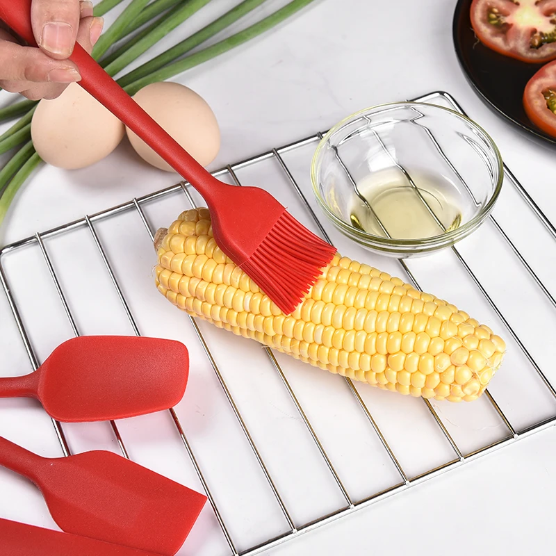 Kitchen Utensil Baking Accessories Cake Nonstick 6pieces Silicone Spatula and Brush Bakeware Set