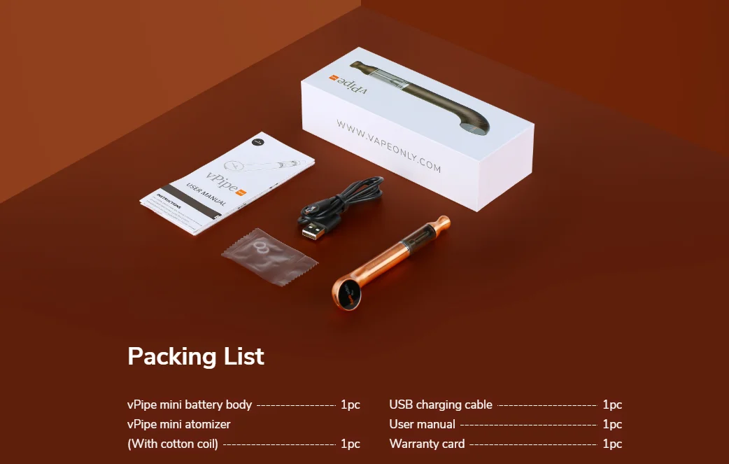 Dubai market hot sale Vapeonly Mini-Kit Ceramic Coil E-Cig 360mah-Battery Vpipe  mod