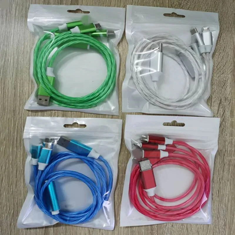 
High-tech smart luminous USB Fast Charging Data Cable USB Charger Wholesale Mobile Phone charging cable is stylish 