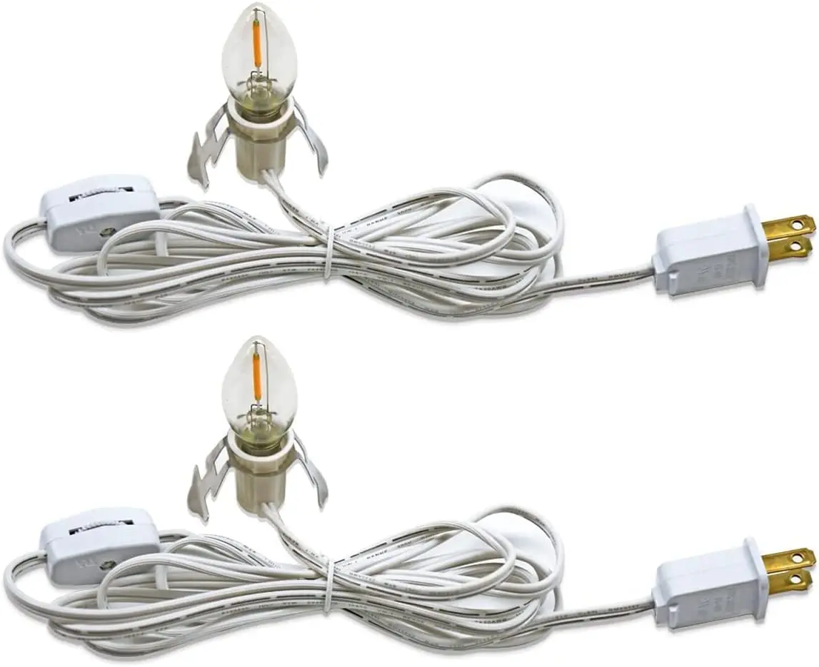 C7 Accessory Cord with  Led Light Bulb Candelabra-Base E12 Socket