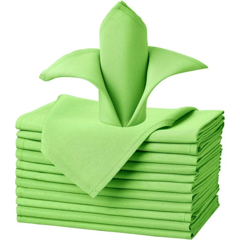 Folding Flower Saliva Cloth Customized Hotel Solid Color Polyester Napkin Western Restaurant Satin Placemat